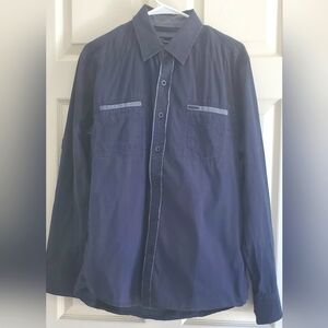 7 Dimonds Off Black Button up Shirt. Size L